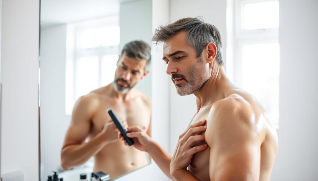 trimming chest hair men over 40