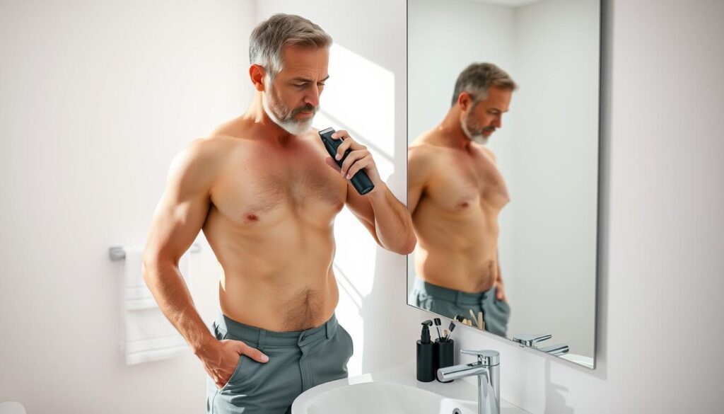 trimming chest hair men over 40