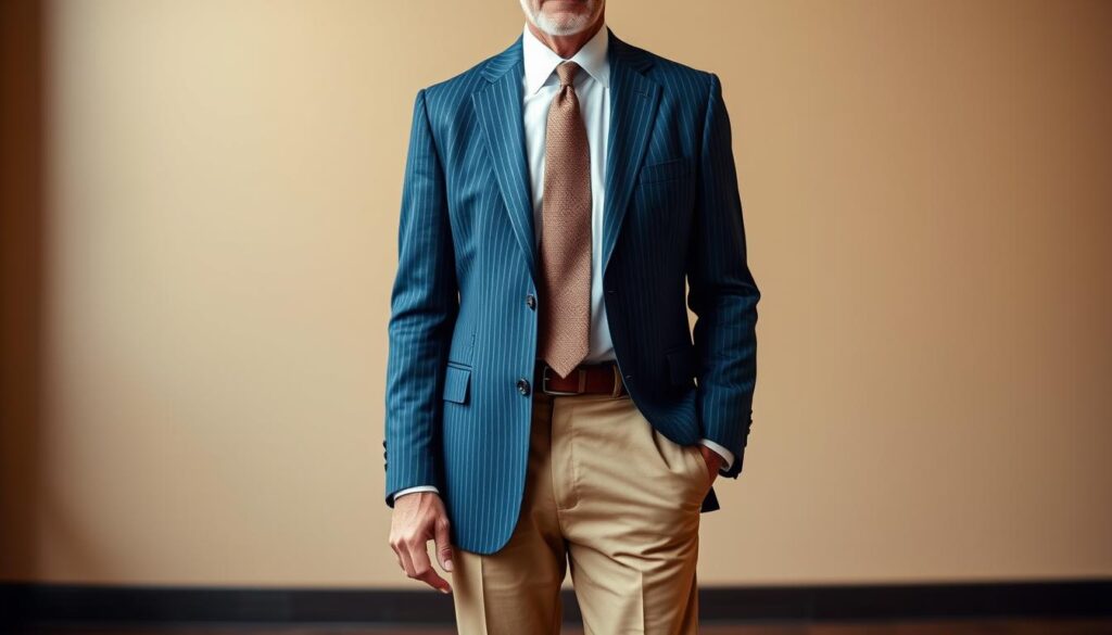 Man in stylish outfit with balanced colors and patterns